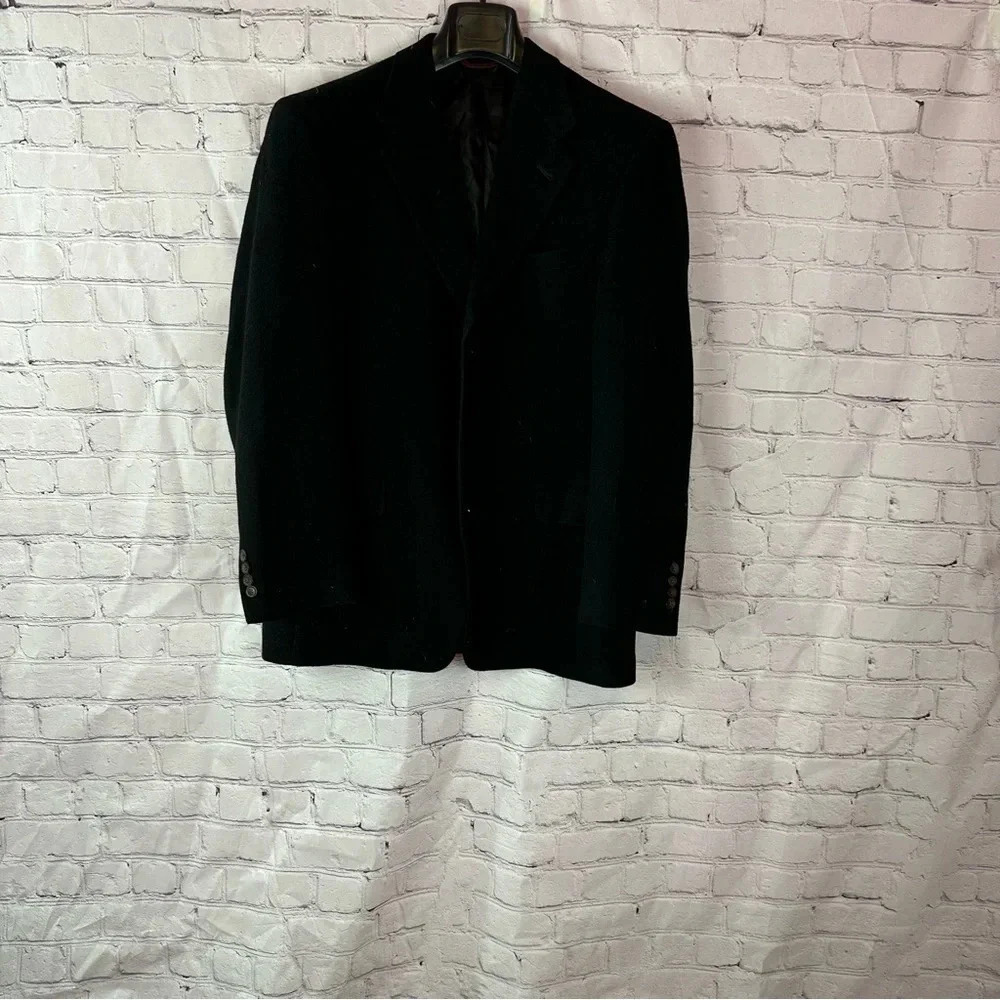 Hart Schaffner & marx vintage black camel hair blazer sports coat 42R